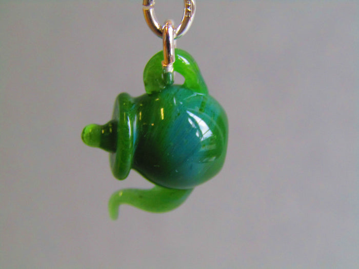 Tiny Emerald Green Teapot Pendant