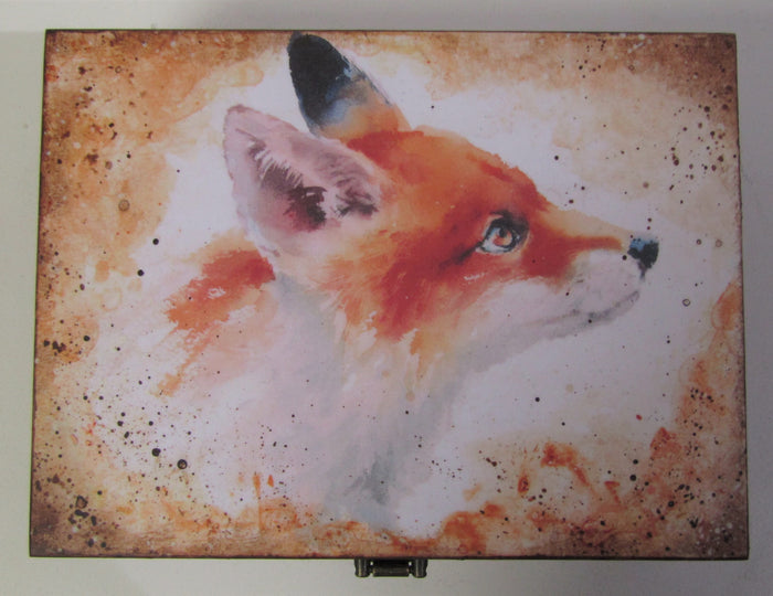 Fox Design Wooden Box by Monkia Maksym