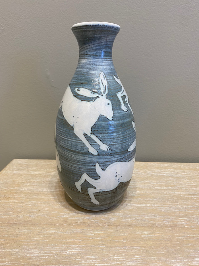 Leaping Hare Design Large Bud Vase