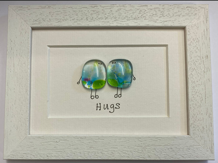 Hugs - Fused Glass and Illustration (NB190) by Niko Brown