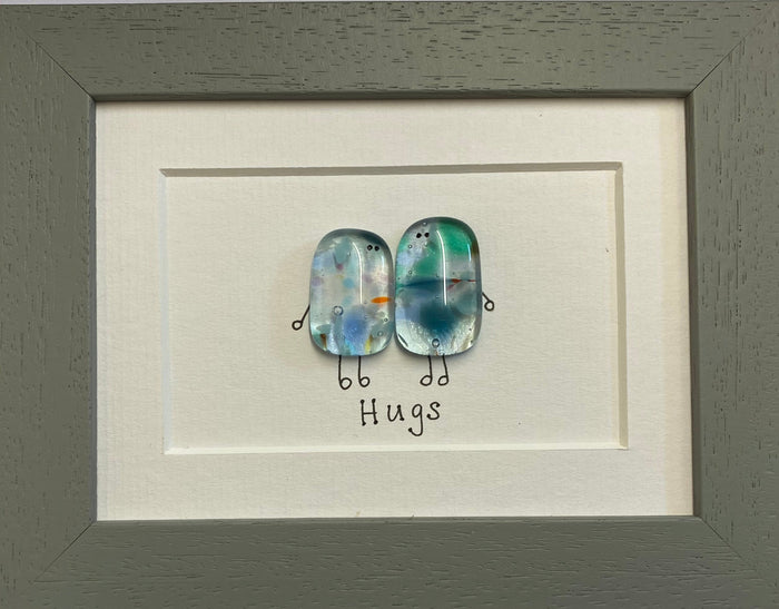 Hugs - Fused Glass and Illustration (NB189) by Niko Brown