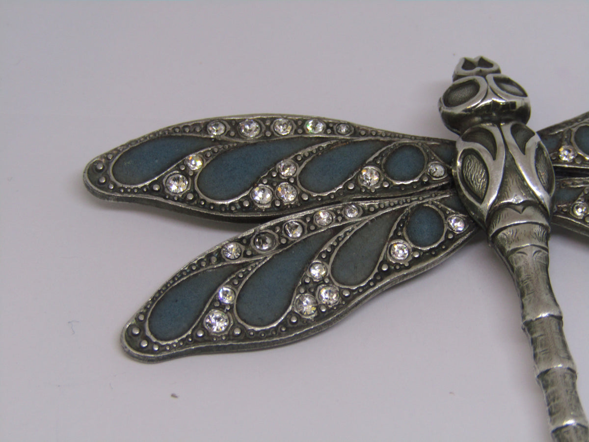 Dragonfly Green Brooch by Jess Lelong