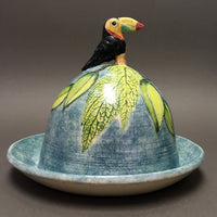 Toucan Small butter/cheese dish by Jeanne Jackson