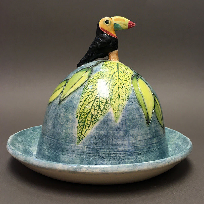 Toucan Small butter/cheese dish by Jeanne Jackson