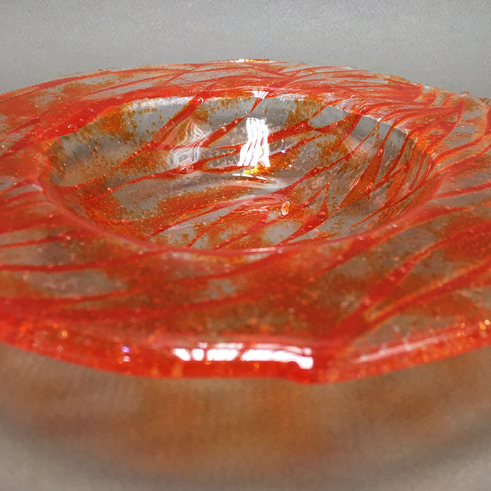 Orange Ice Glass Dish by Judith Berger