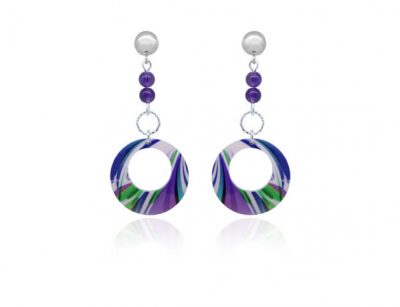 Paradise Purple Aluminium Earrings by Pixalum