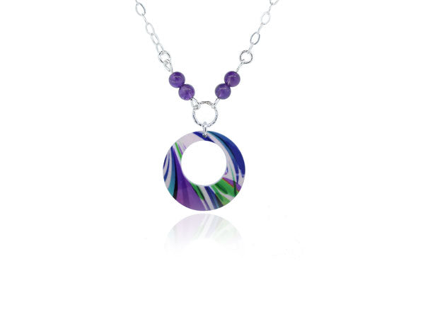 Paradise Purple Aluminium Pendant by Pixalum