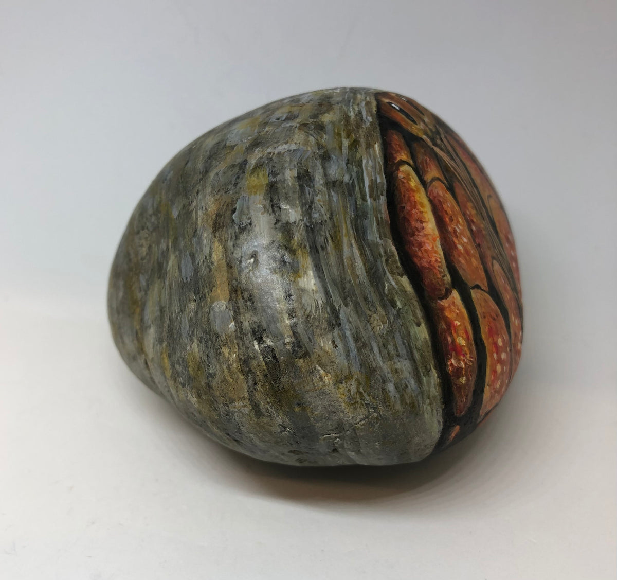 Hermit Crab - handpainted pebble by Rosemary Timney