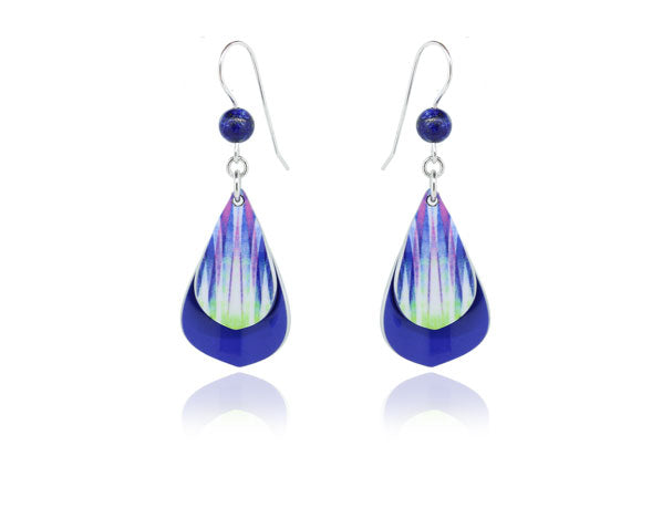 Rumba Blue Aluminium Earrings by Pixalum