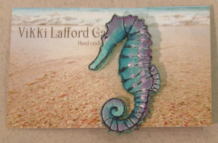 Seahorse Embroidered Brooch by Vikki Lafford Garside