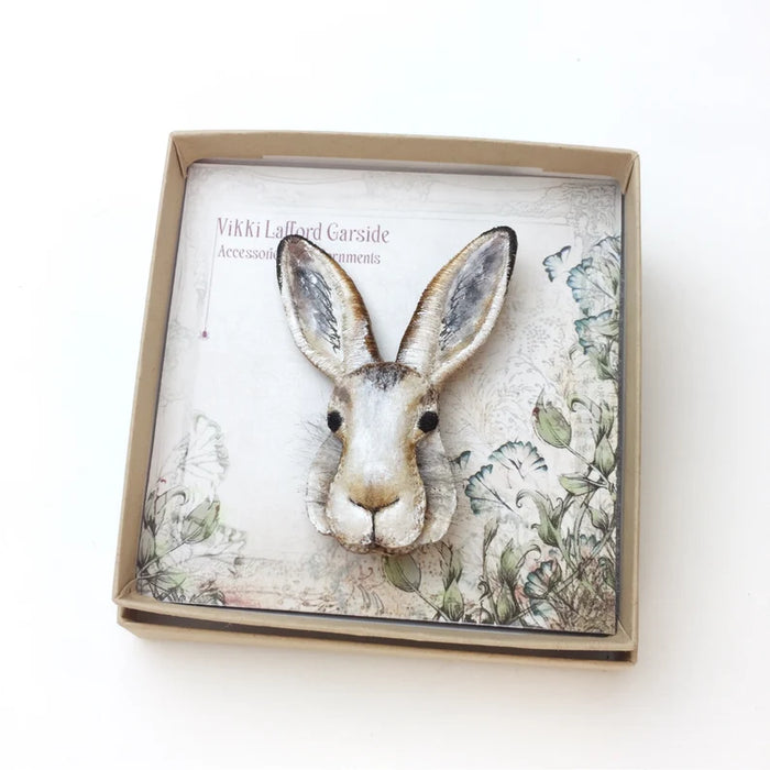 Mountain Hare Brooch by Vikki Lafford Garside