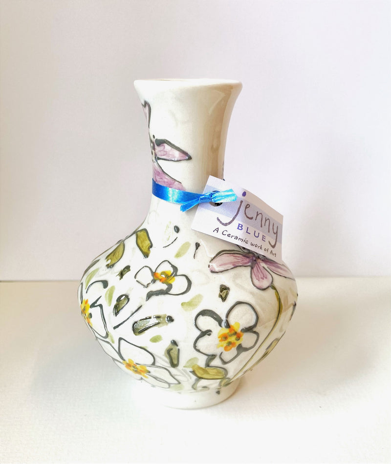 Tall Ceramic Bud Vase by Jenny Bell