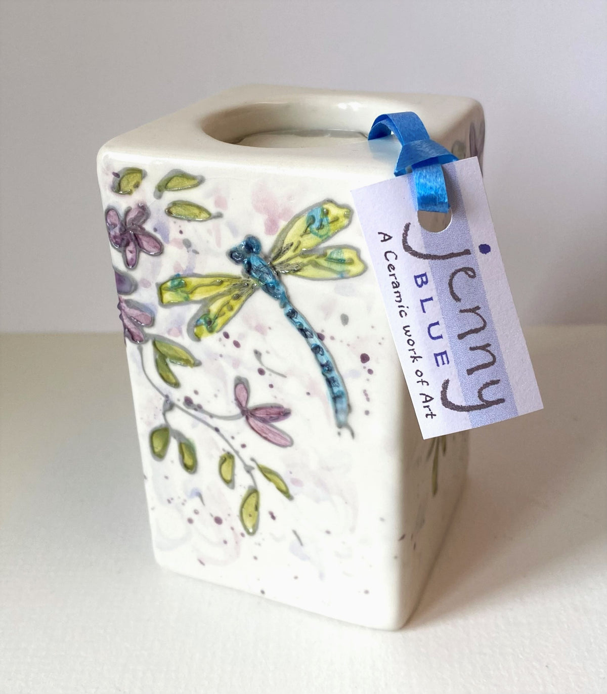 Tall Square Tea Light holder by Jenny Bell