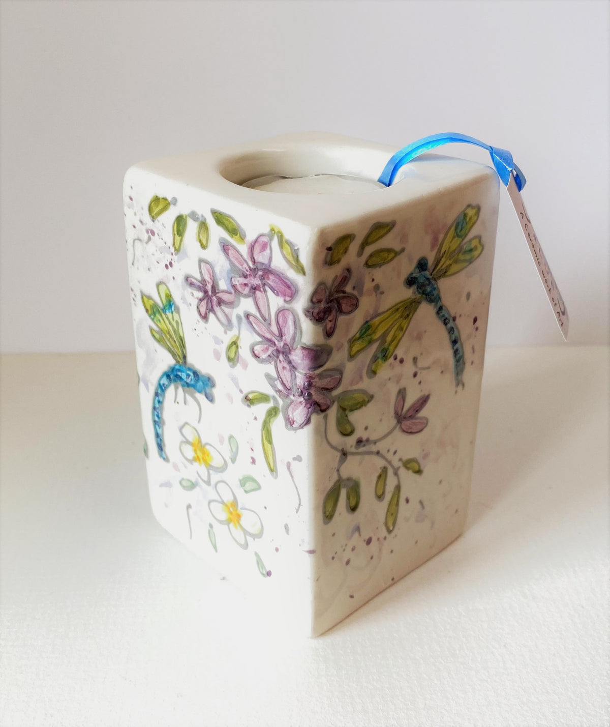 Tall Square Tea Light holder by Jenny Bell