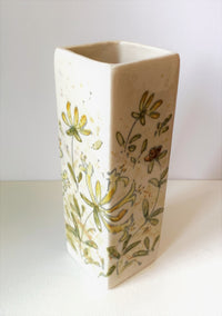 Tall Square Ceramic Vase by Jenny Bell