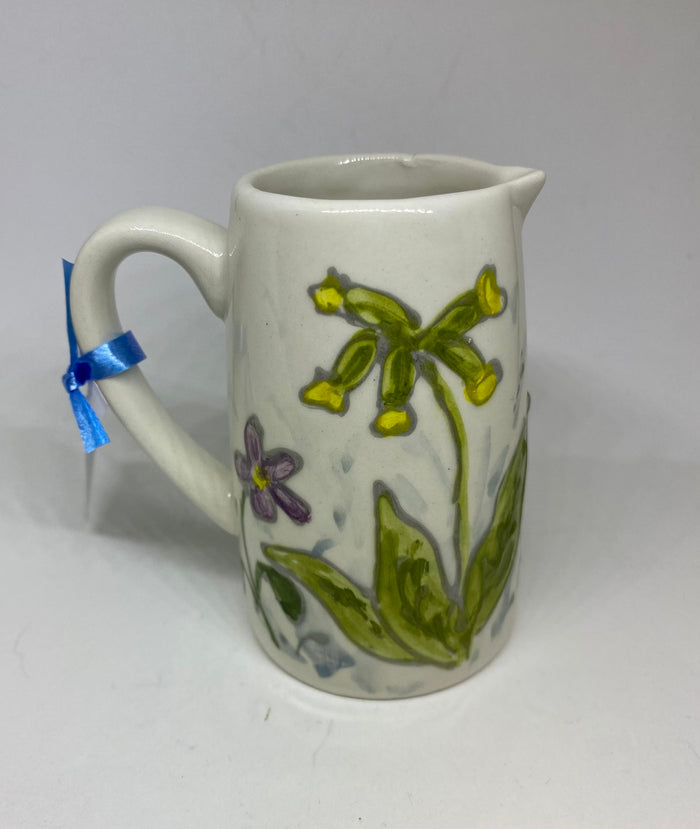 Small Hand - Painted Ceramic Cream Jug by Jenny Bell 